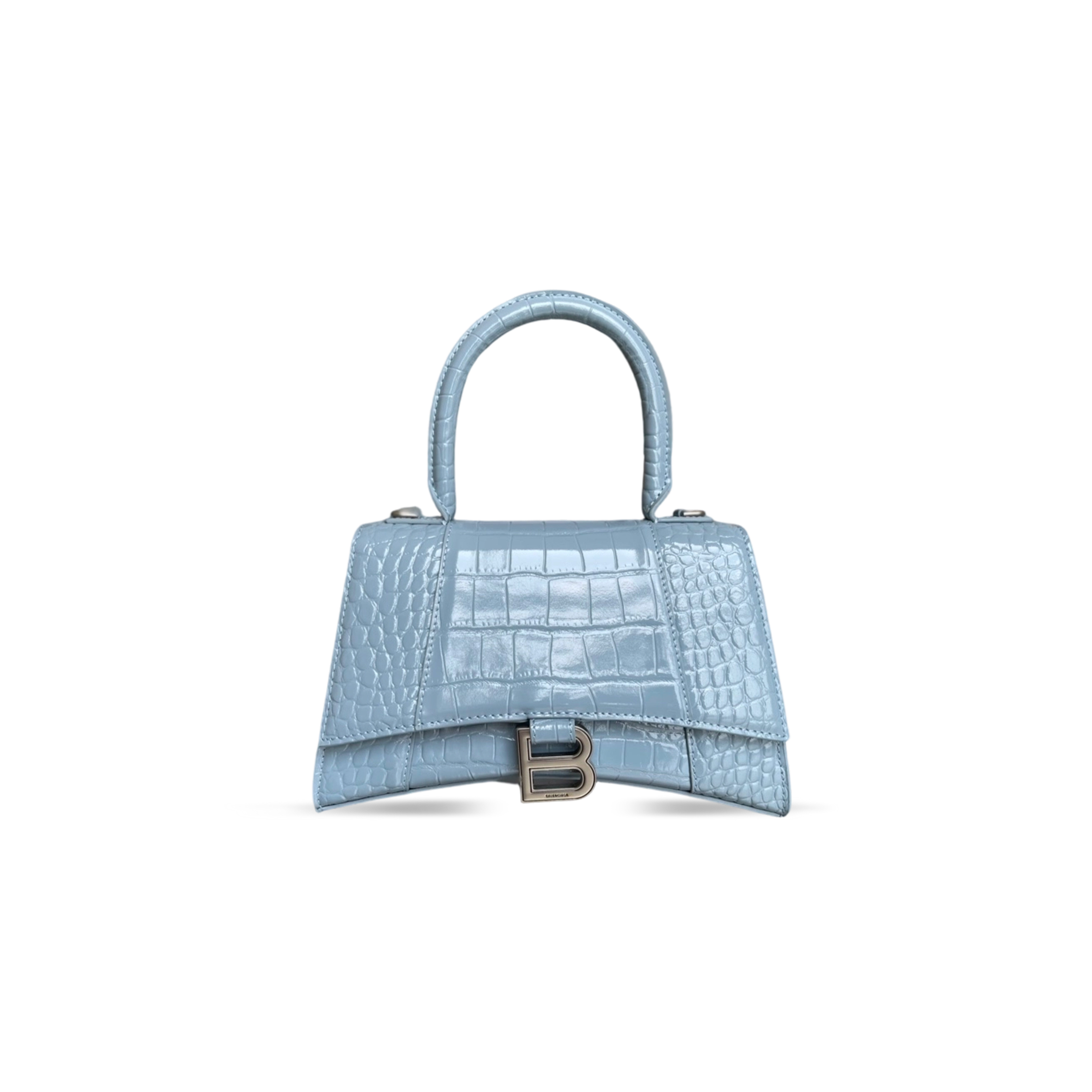 BALENCIAGA HOURGLASS HANDBAG SMALL LIGHT BLUE (23*15*10cm)